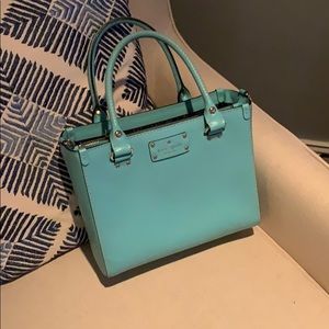 Light blue Kate Spade bag.